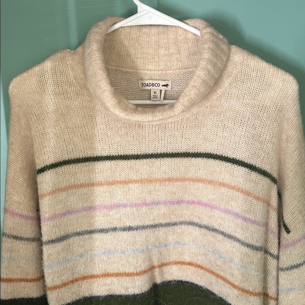 Toad&Co Cream Striped Sweater
